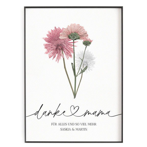 Mama - Danke für alles und so viel mehr - Blumen - Poster