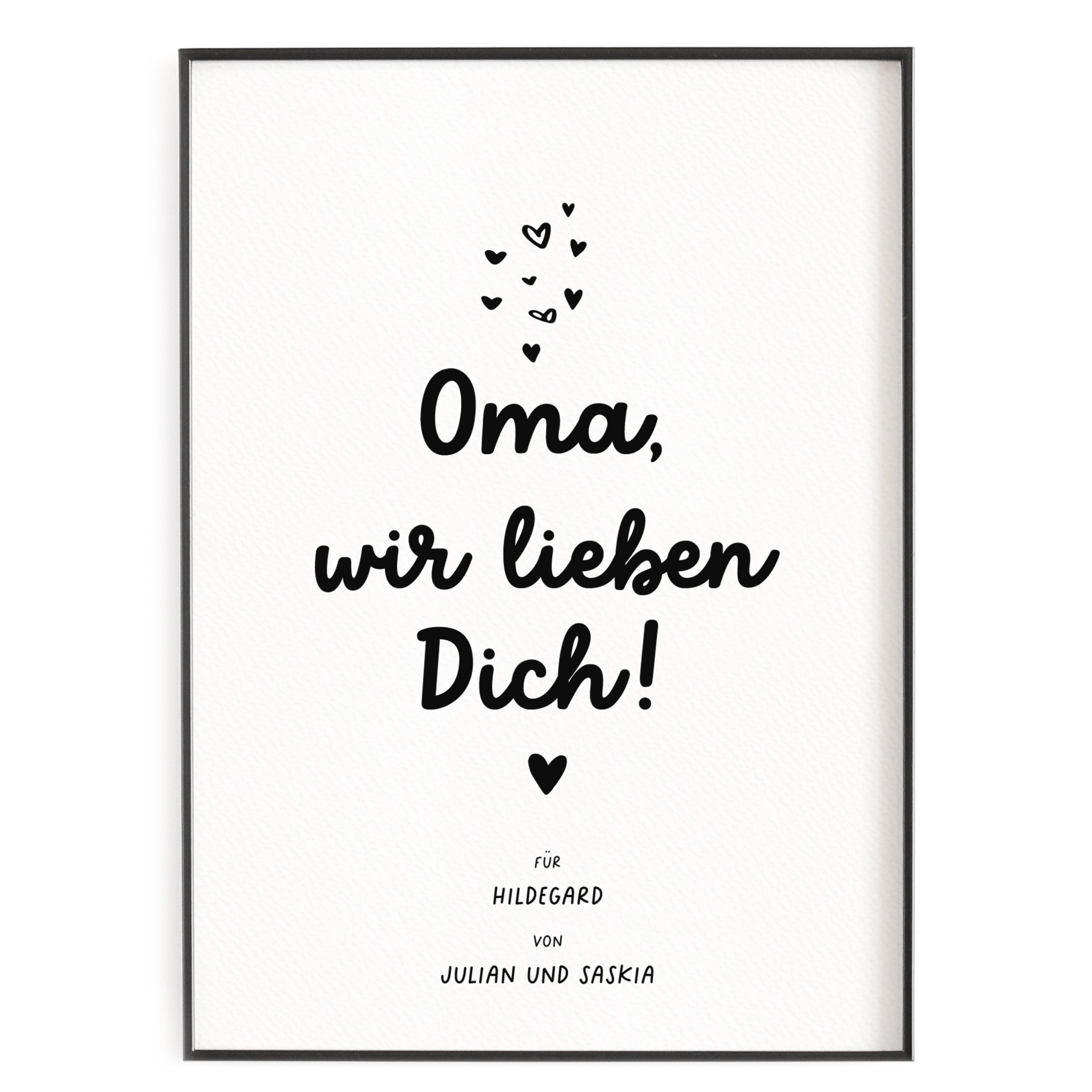 Oma Wir Lieben Dich Poster Vonherzen Shop 