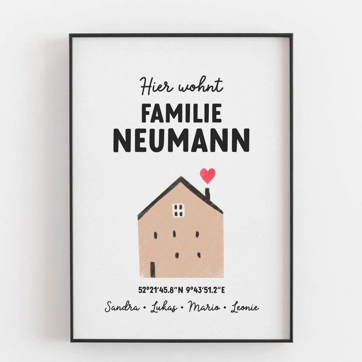 Wohnt Hier wohnt Familie - Poster – vonHerzen Shop