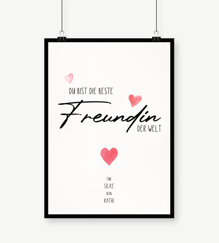 Beste Freundin der Welt - Poster – vonHerzen Shop