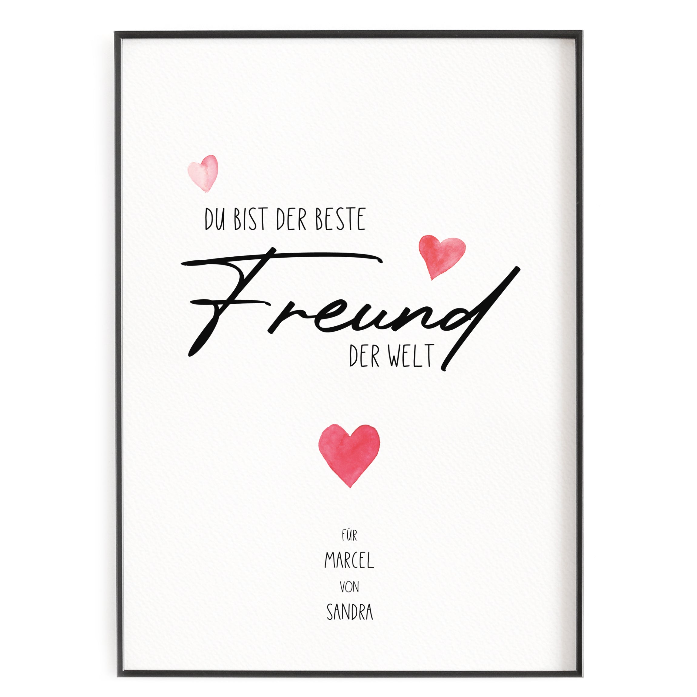 Bester Freund der Welt Poster vonHerzen Shop