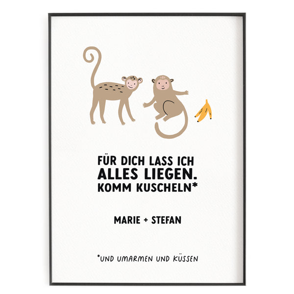 Für dich lass ich alles liegen - komm kuscheln - Poster