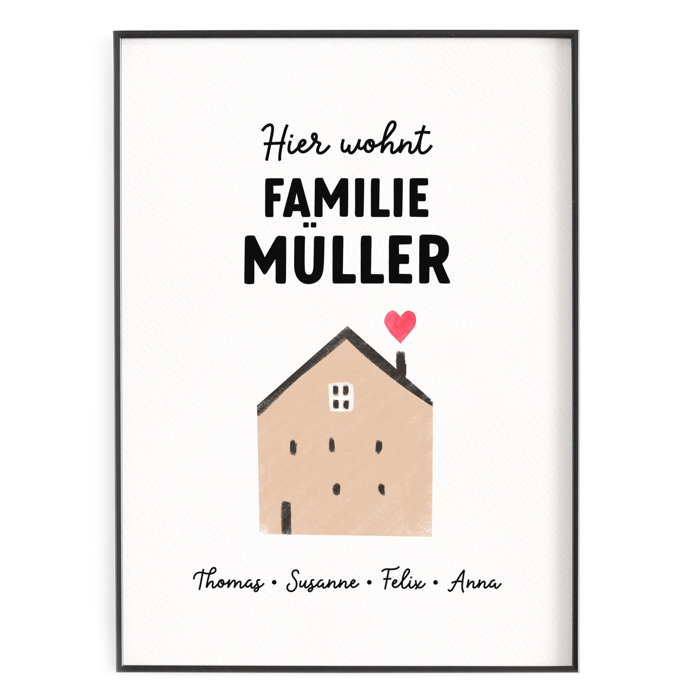 Wohnt Hier wohnt Familie - Poster – vonHerzen Shop