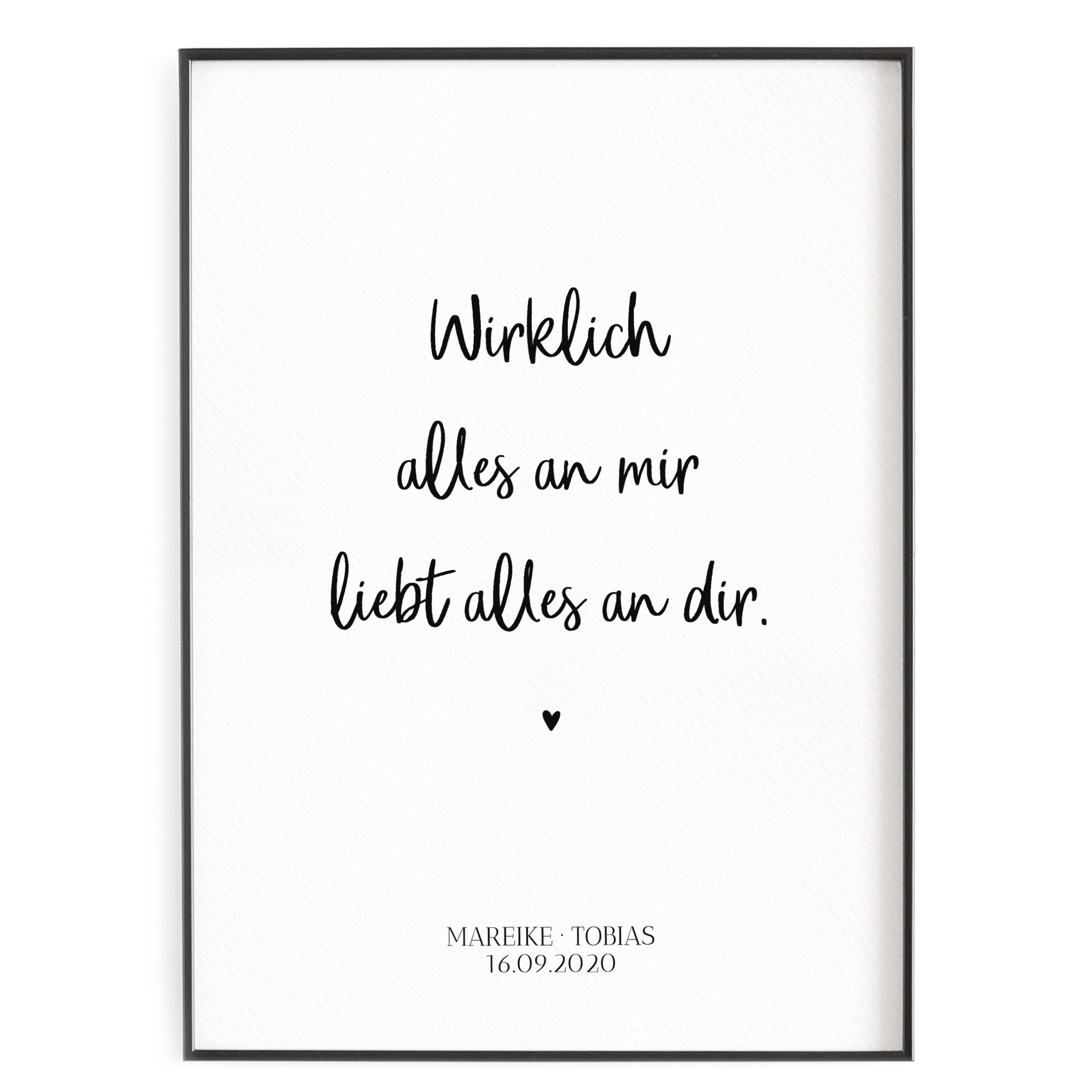 Alles An Mir Liebt Alles An Dir - Upload Image, Gift For Couples, Husband Wife - Personalized Shaped Wood Sign German